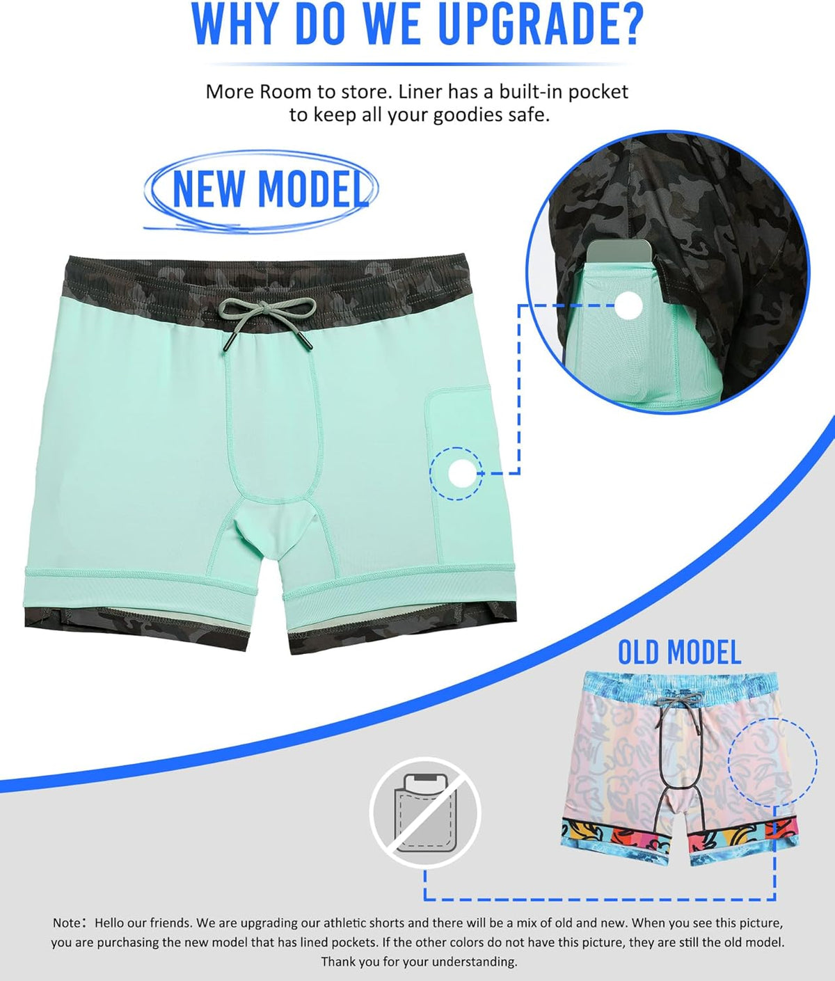 Mens 5" Gym Running Shorts for Men 2 in 1 Quick Dry Workout Athletic Shorts