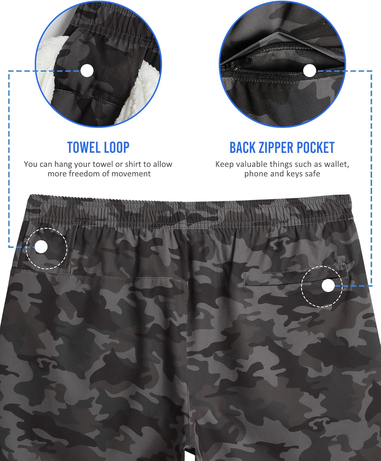Mens 5" Gym Running Shorts for Men 2 in 1 Quick Dry Workout Athletic Shorts