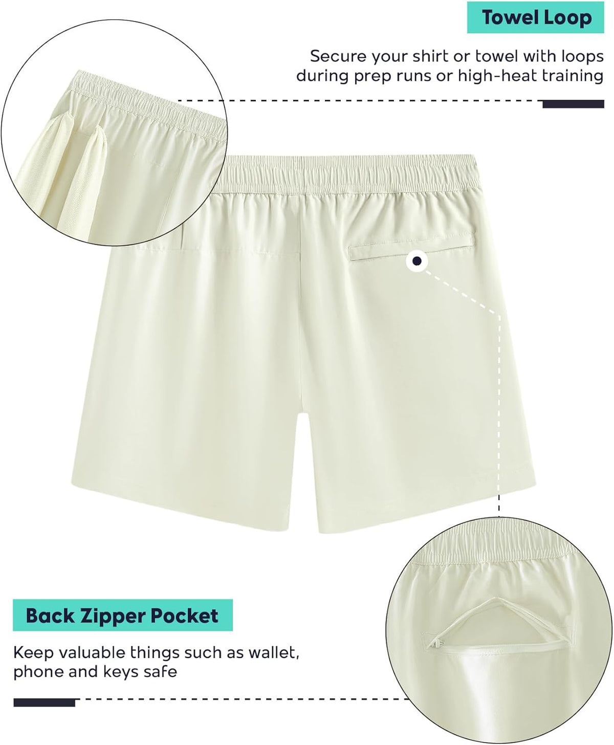 Mens 5" Gym Running Shorts for Men 2 in 1 Quick Dry Workout Athletic Shorts