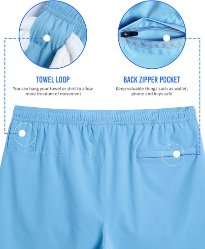 Mens 5" Gym Running Shorts for Men 2 in 1 Quick Dry Workout Athletic Shorts
