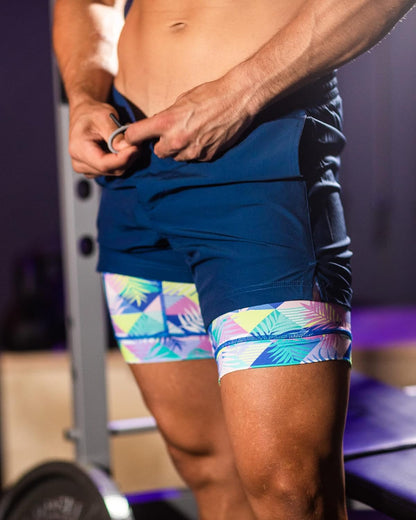 Mens 5" Gym Running Shorts for Men 2 in 1 Quick Dry Workout Athletic Shorts