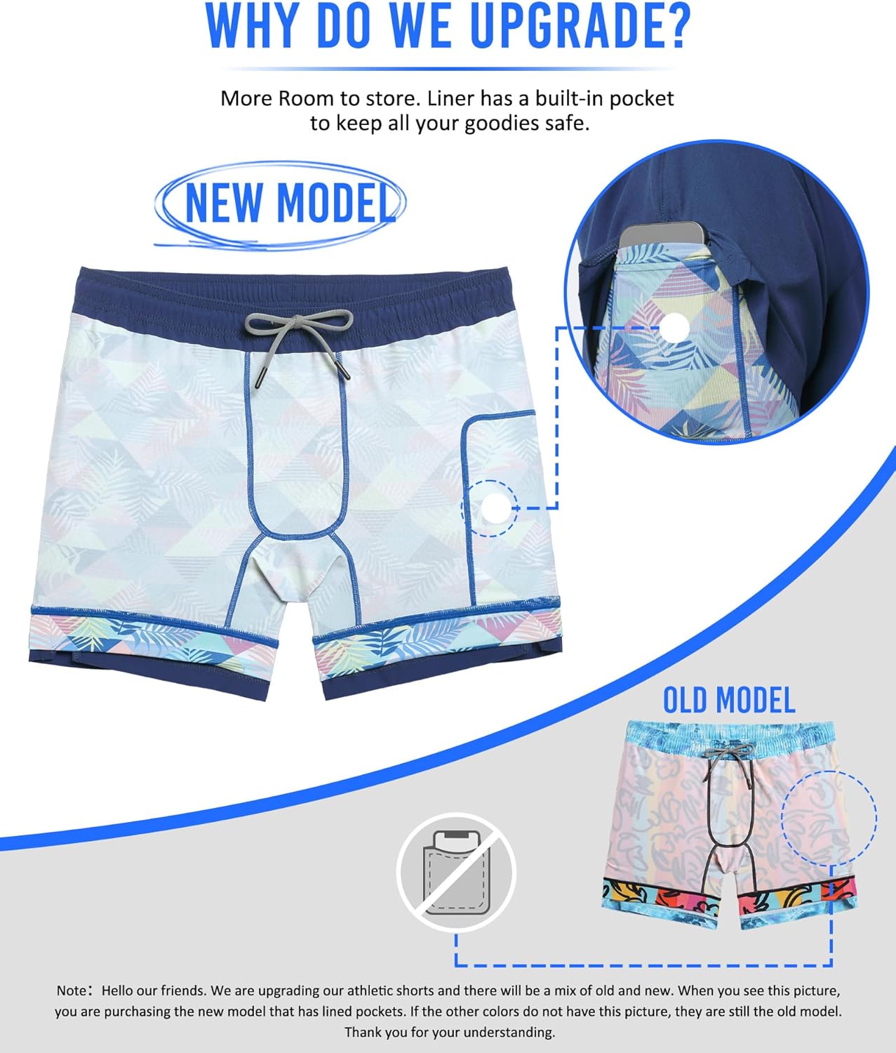 Mens 5" Gym Running Shorts for Men 2 in 1 Quick Dry Workout Athletic Shorts