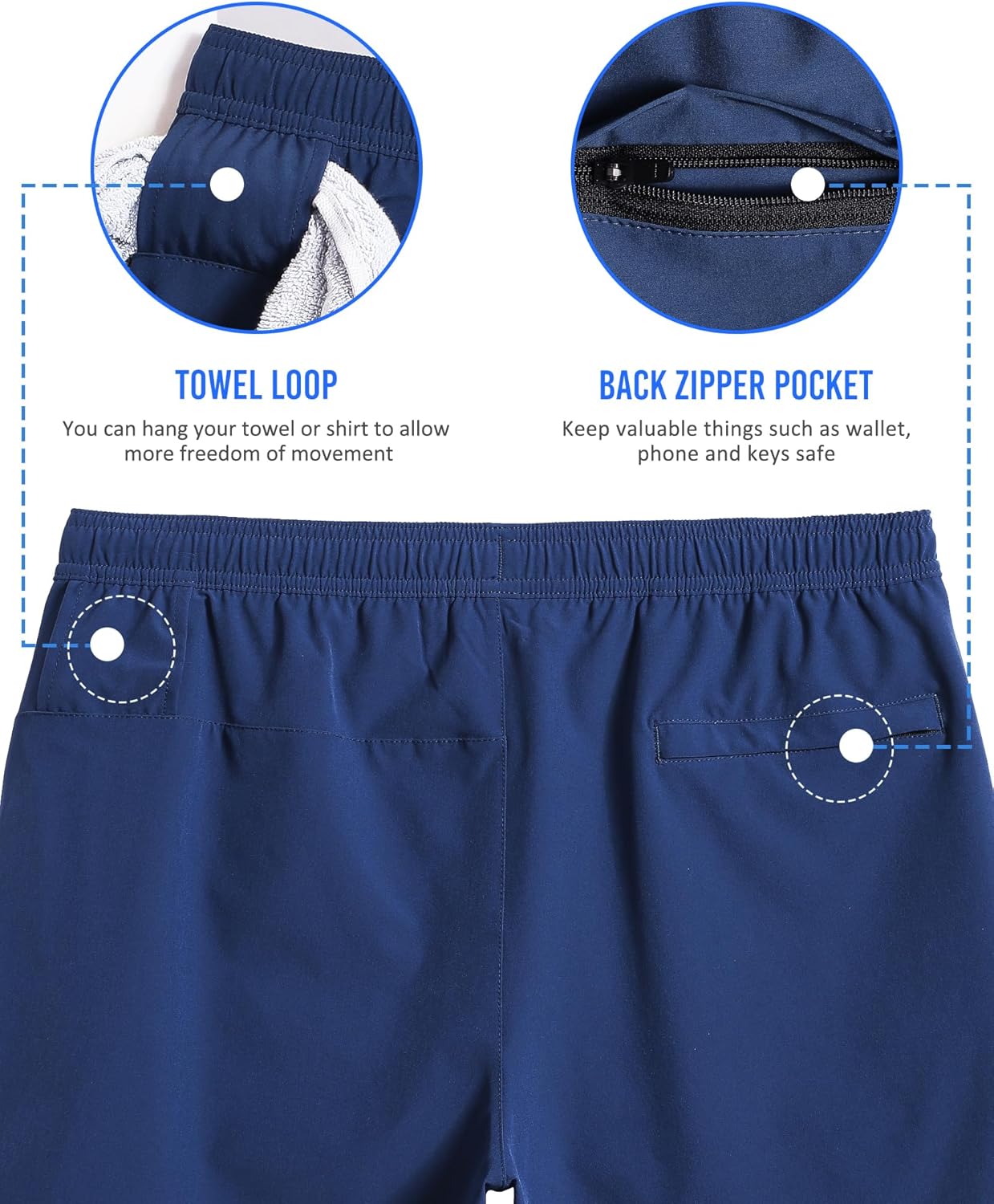 Mens 5" Gym Running Shorts for Men 2 in 1 Quick Dry Workout Athletic Shorts