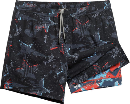 Mens 5" Gym Running Shorts for Men 2 in 1 Quick Dry Workout Athletic Shorts