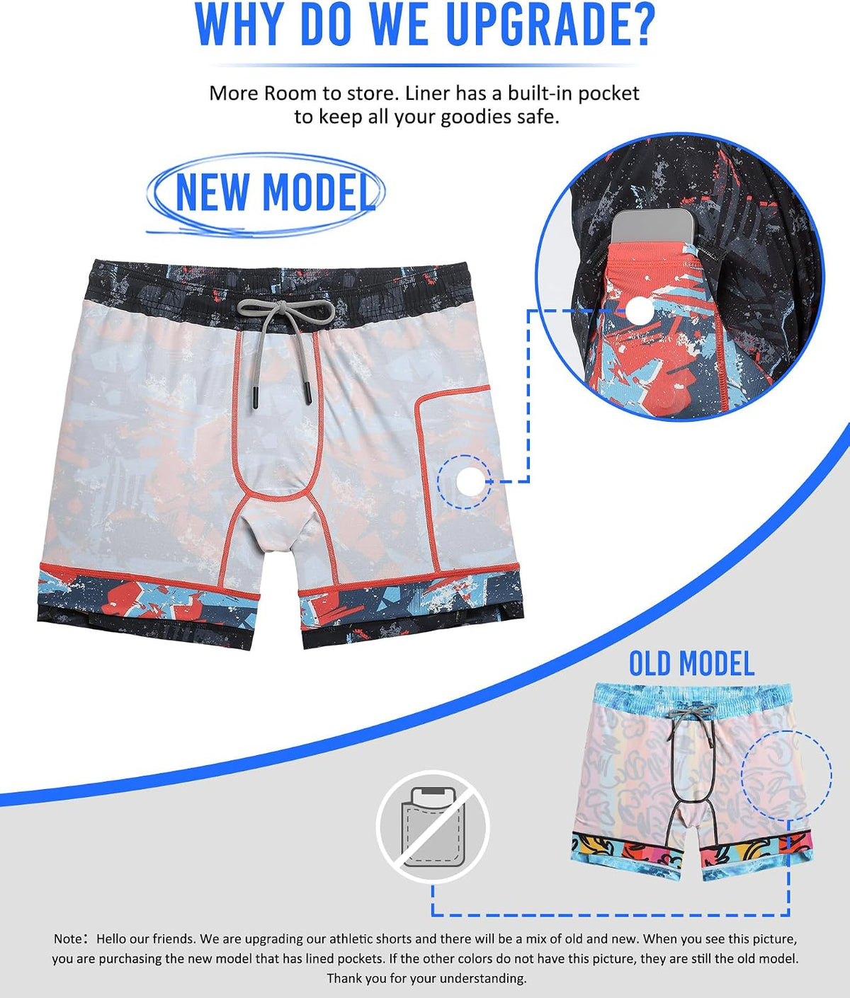 Mens 5" Gym Running Shorts for Men 2 in 1 Quick Dry Workout Athletic Shorts
