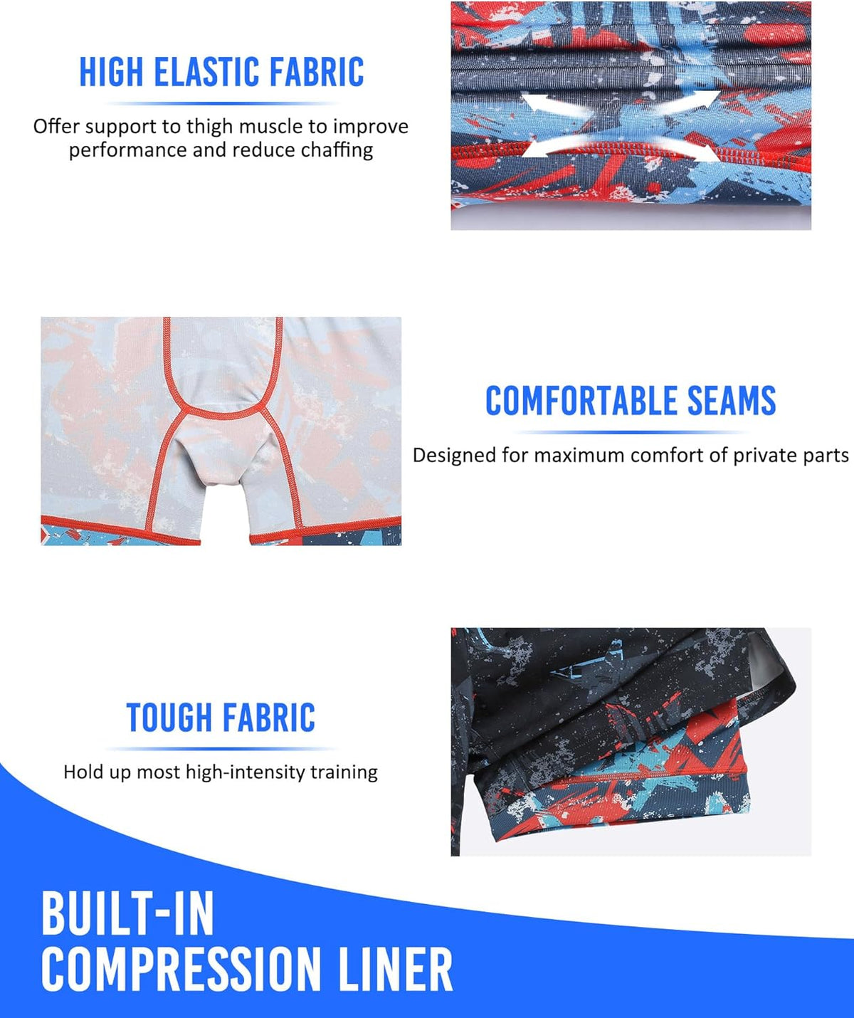 Mens 5" Gym Running Shorts for Men 2 in 1 Quick Dry Workout Athletic Shorts