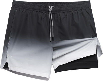 Mens 5" Gym Running Shorts for Men 2 in 1 Quick Dry Workout Athletic Shorts