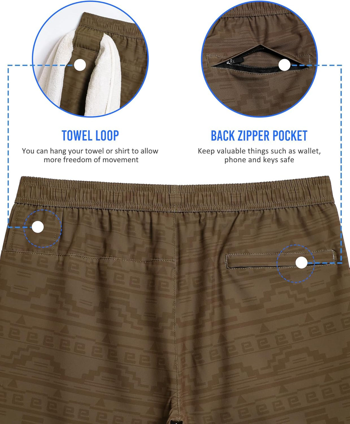 Mens 5" Gym Running Shorts for Men 2 in 1 Quick Dry Workout Athletic Shorts
