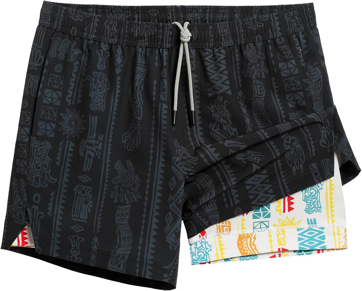 Mens 5" Gym Running Shorts for Men 2 in 1 Quick Dry Workout Athletic Shorts
