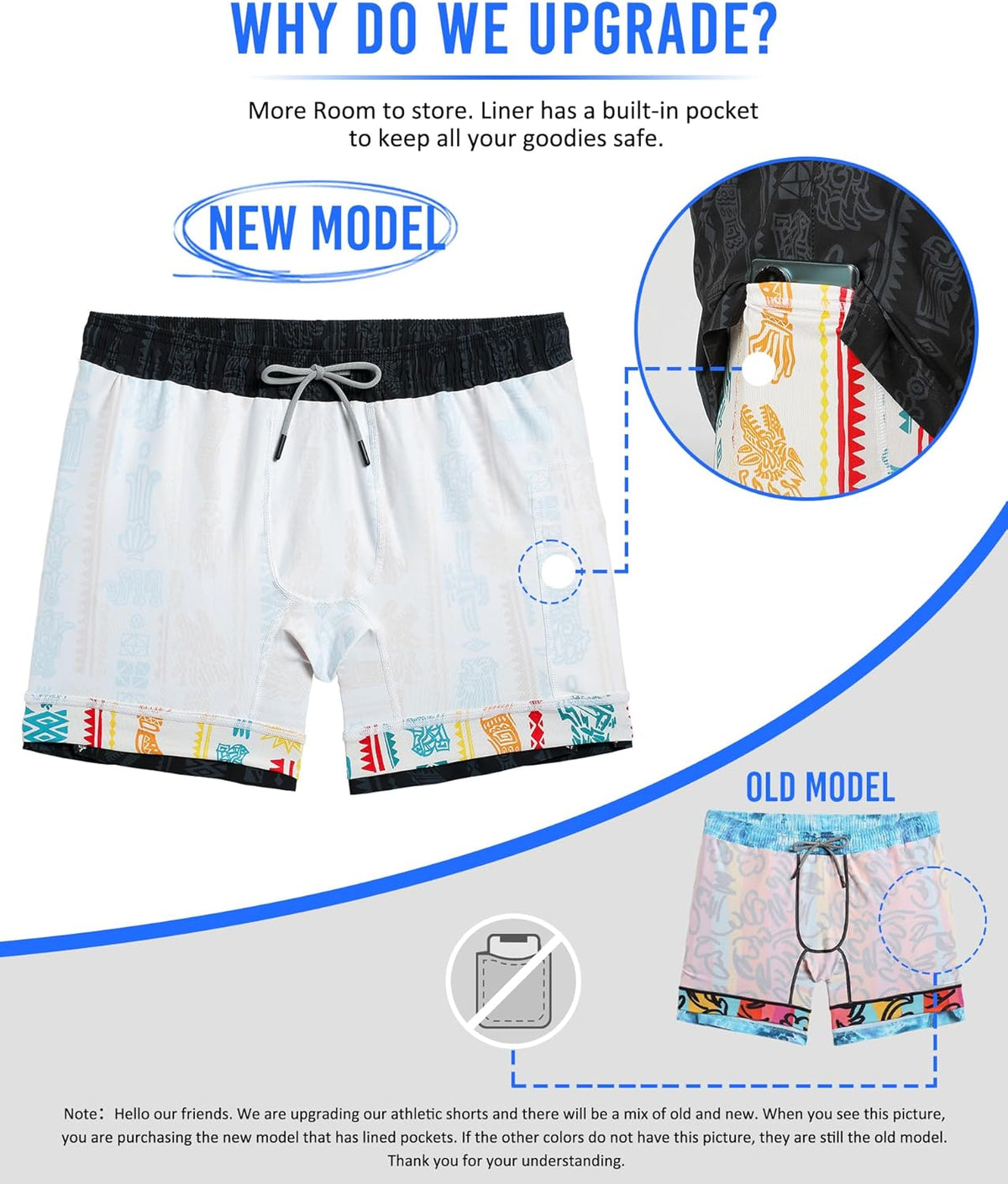 Mens 5" Gym Running Shorts for Men 2 in 1 Quick Dry Workout Athletic Shorts