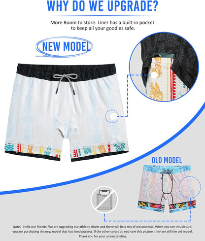 Mens 5" Gym Running Shorts for Men 2 in 1 Quick Dry Workout Athletic Shorts