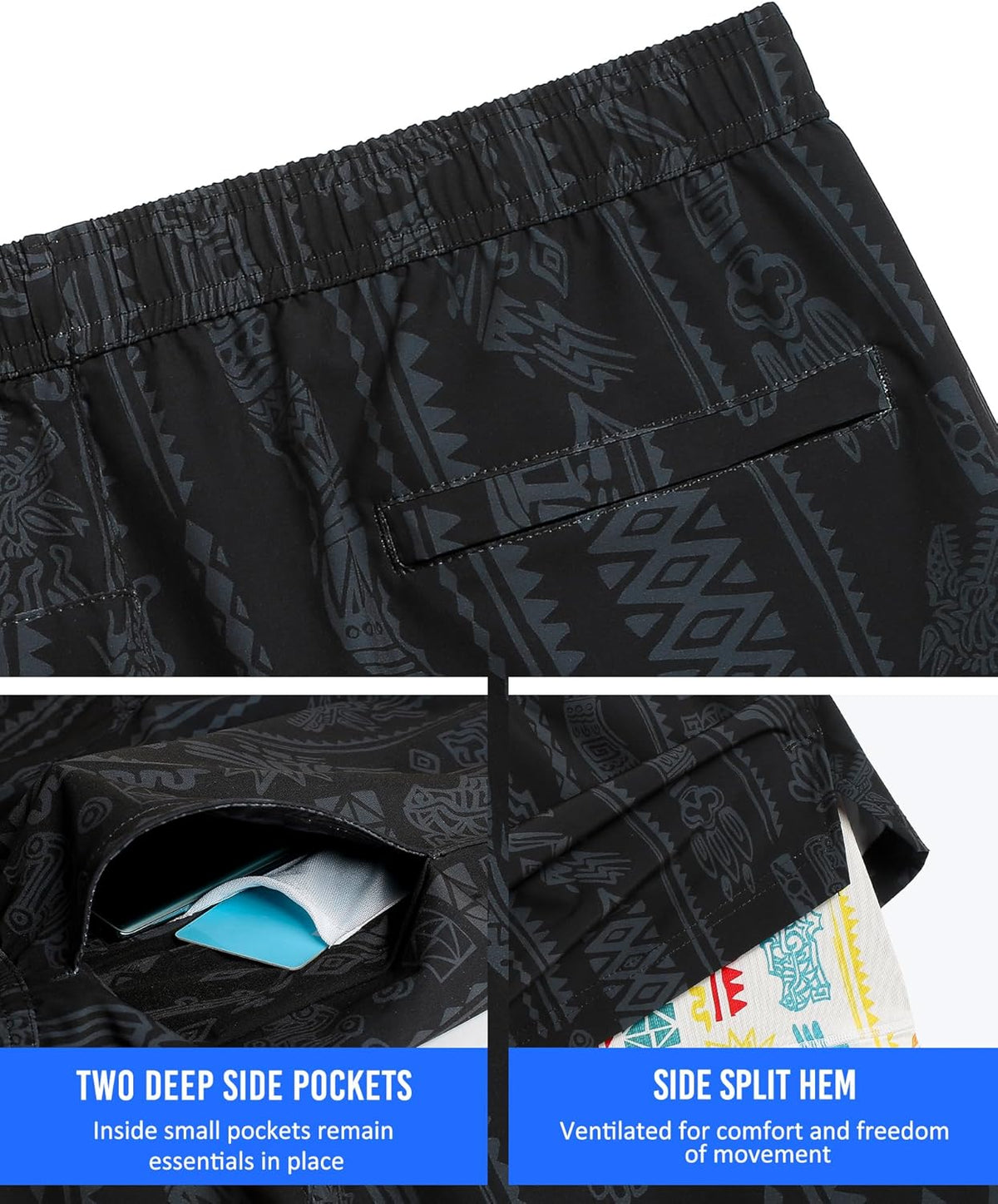 Mens 5" Gym Running Shorts for Men 2 in 1 Quick Dry Workout Athletic Shorts