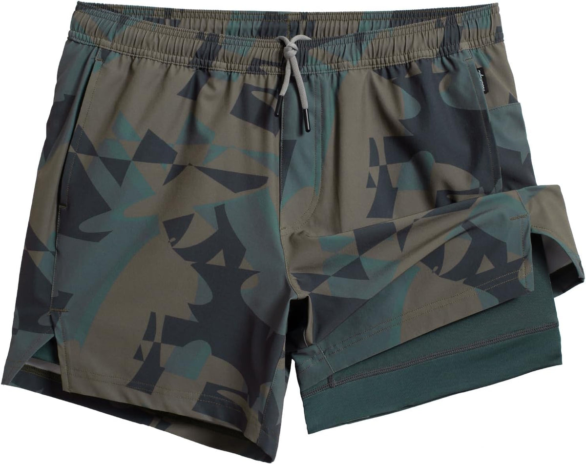 Mens 5" Gym Running Shorts for Men 2 in 1 Quick Dry Workout Athletic Shorts