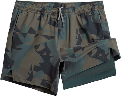 Mens 5" Gym Running Shorts for Men 2 in 1 Quick Dry Workout Athletic Shorts