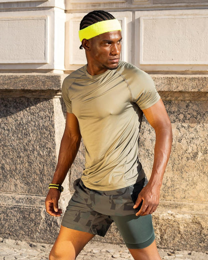 Mens 5" Gym Running Shorts for Men 2 in 1 Quick Dry Workout Athletic Shorts