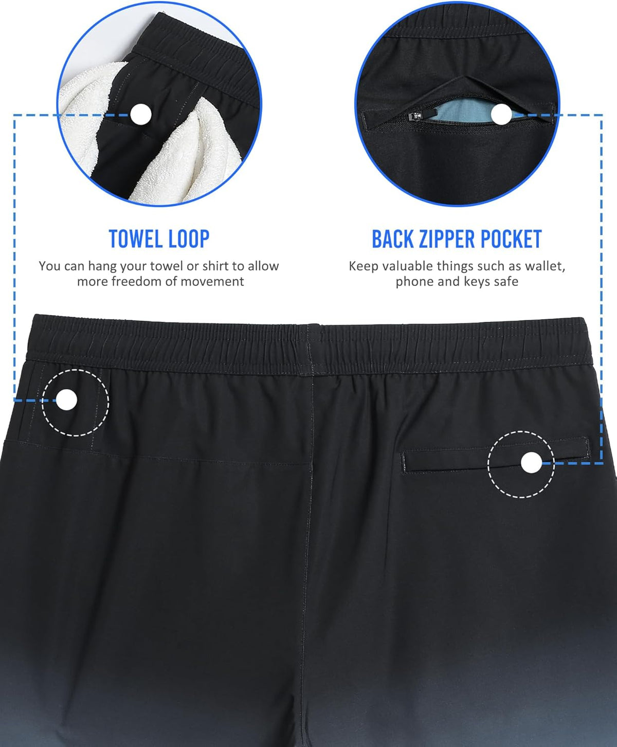 Mens 5" Gym Running Shorts for Men 2 in 1 Quick Dry Workout Athletic Shorts