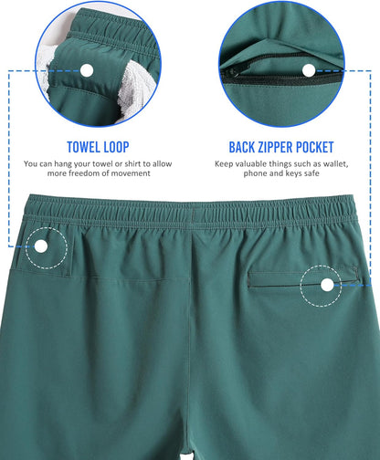 Mens 5" Gym Running Shorts for Men 2 in 1 Quick Dry Workout Athletic Shorts