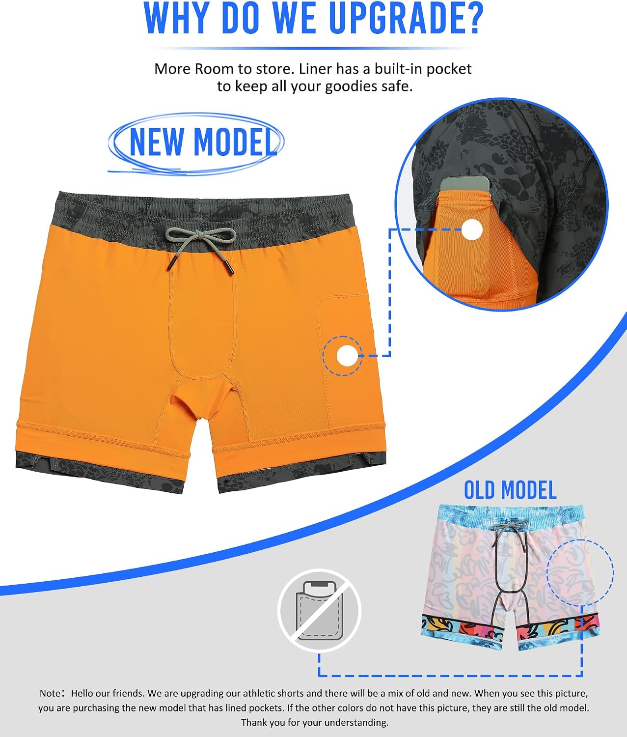 Mens 5" Gym Running Shorts for Men 2 in 1 Quick Dry Workout Athletic Shorts