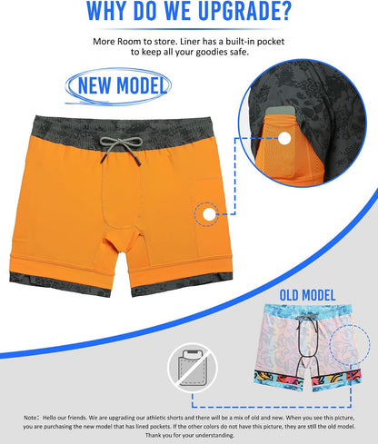 Mens 5" Gym Running Shorts for Men 2 in 1 Quick Dry Workout Athletic Shorts