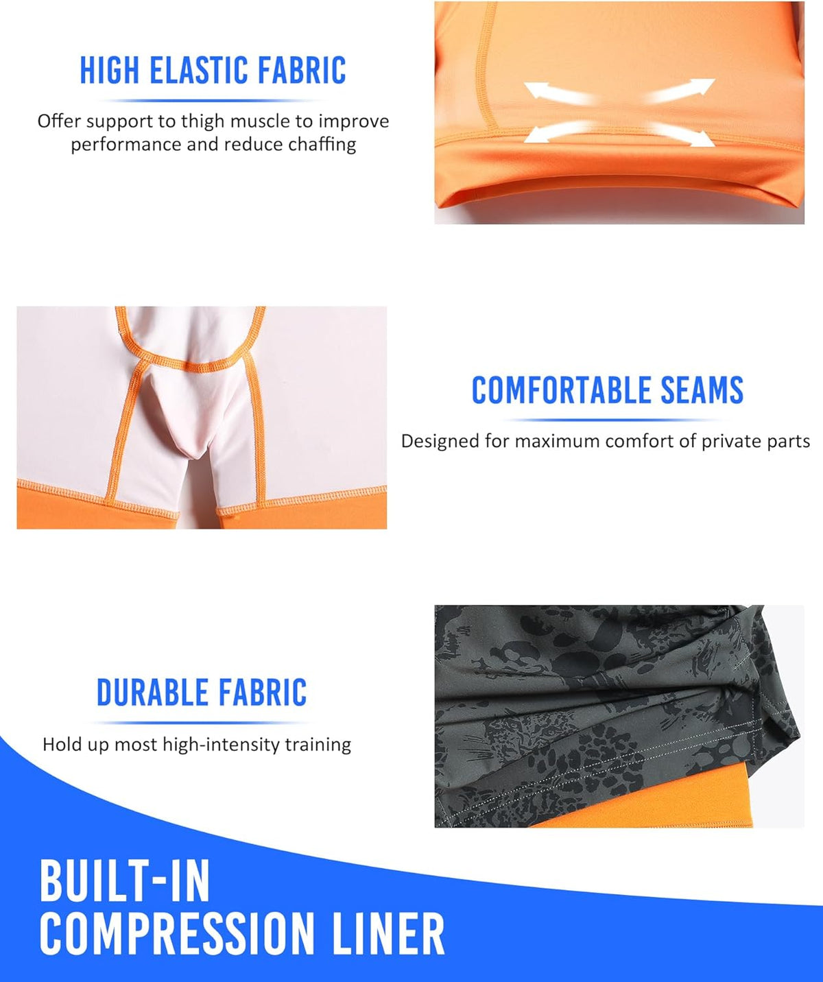 Mens 5" Gym Running Shorts for Men 2 in 1 Quick Dry Workout Athletic Shorts