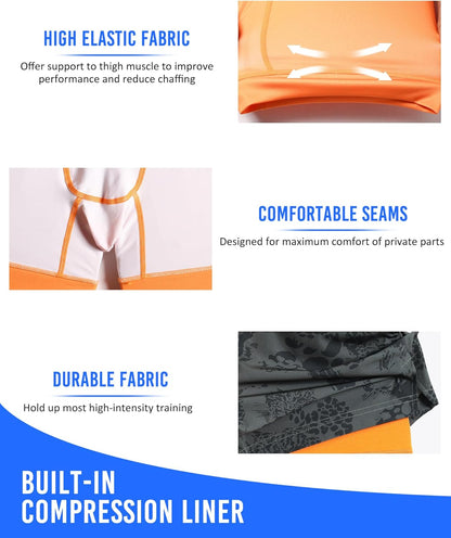 Mens 5" Gym Running Shorts for Men 2 in 1 Quick Dry Workout Athletic Shorts