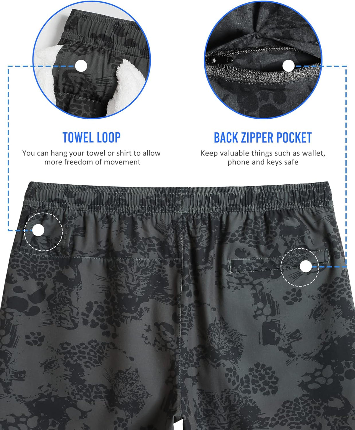 Mens 5" Gym Running Shorts for Men 2 in 1 Quick Dry Workout Athletic Shorts