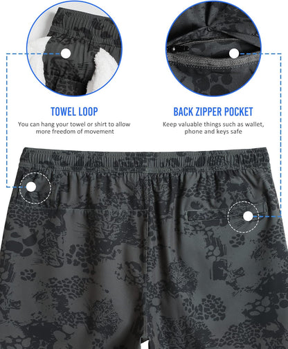 Mens 5" Gym Running Shorts for Men 2 in 1 Quick Dry Workout Athletic Shorts