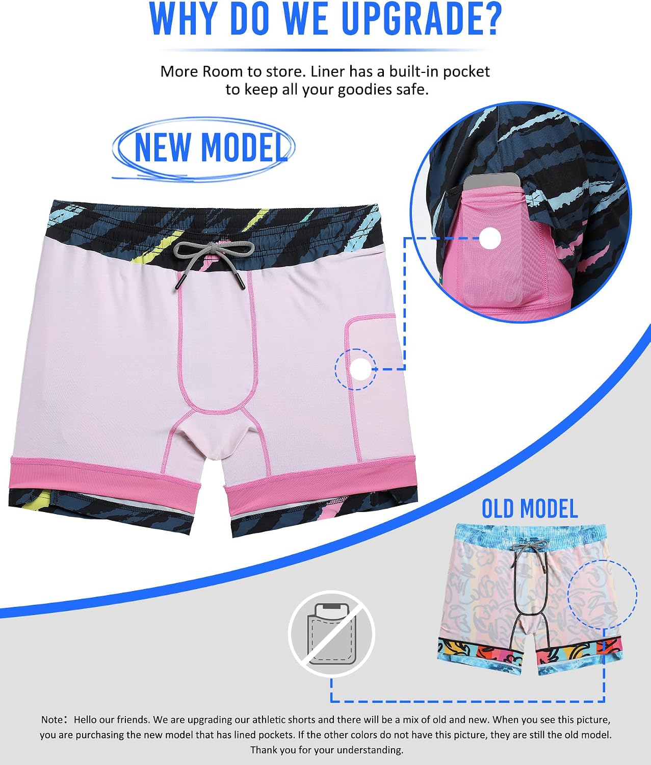 Mens 5" Gym Running Shorts for Men 2 in 1 Quick Dry Workout Athletic Shorts