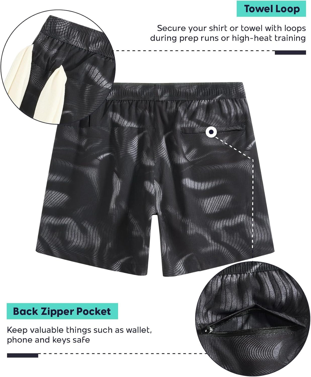 Mens 5" Gym Running Shorts for Men 2 in 1 Quick Dry Workout Athletic Shorts
