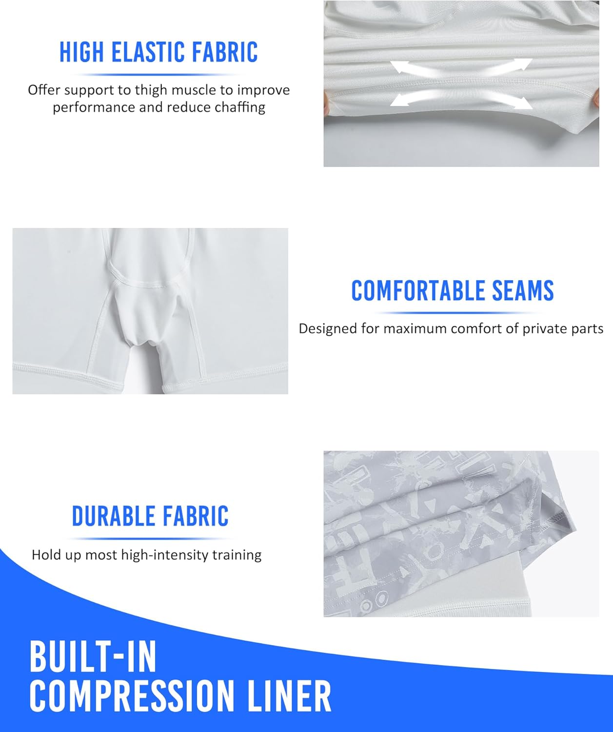 Mens 5" Gym Running Shorts for Men 2 in 1 Quick Dry Workout Athletic Shorts
