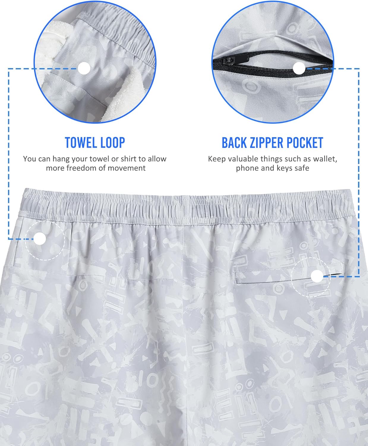 Mens 5" Gym Running Shorts for Men 2 in 1 Quick Dry Workout Athletic Shorts