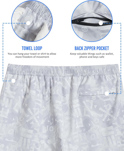 Mens 5" Gym Running Shorts for Men 2 in 1 Quick Dry Workout Athletic Shorts