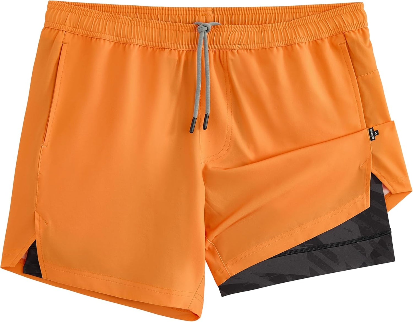 Mens 5" Gym Running Shorts for Men 2 in 1 Quick Dry Workout Athletic Shorts