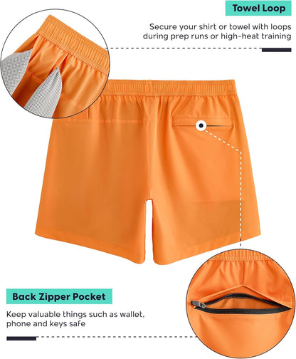 Mens 5" Gym Running Shorts for Men 2 in 1 Quick Dry Workout Athletic Shorts