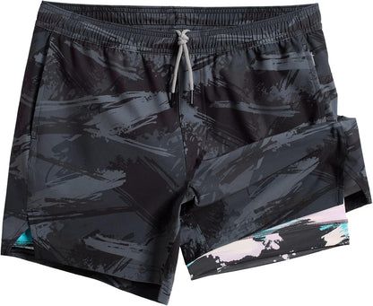 Mens 5" Gym Running Shorts for Men 2 in 1 Quick Dry Workout Athletic Shorts