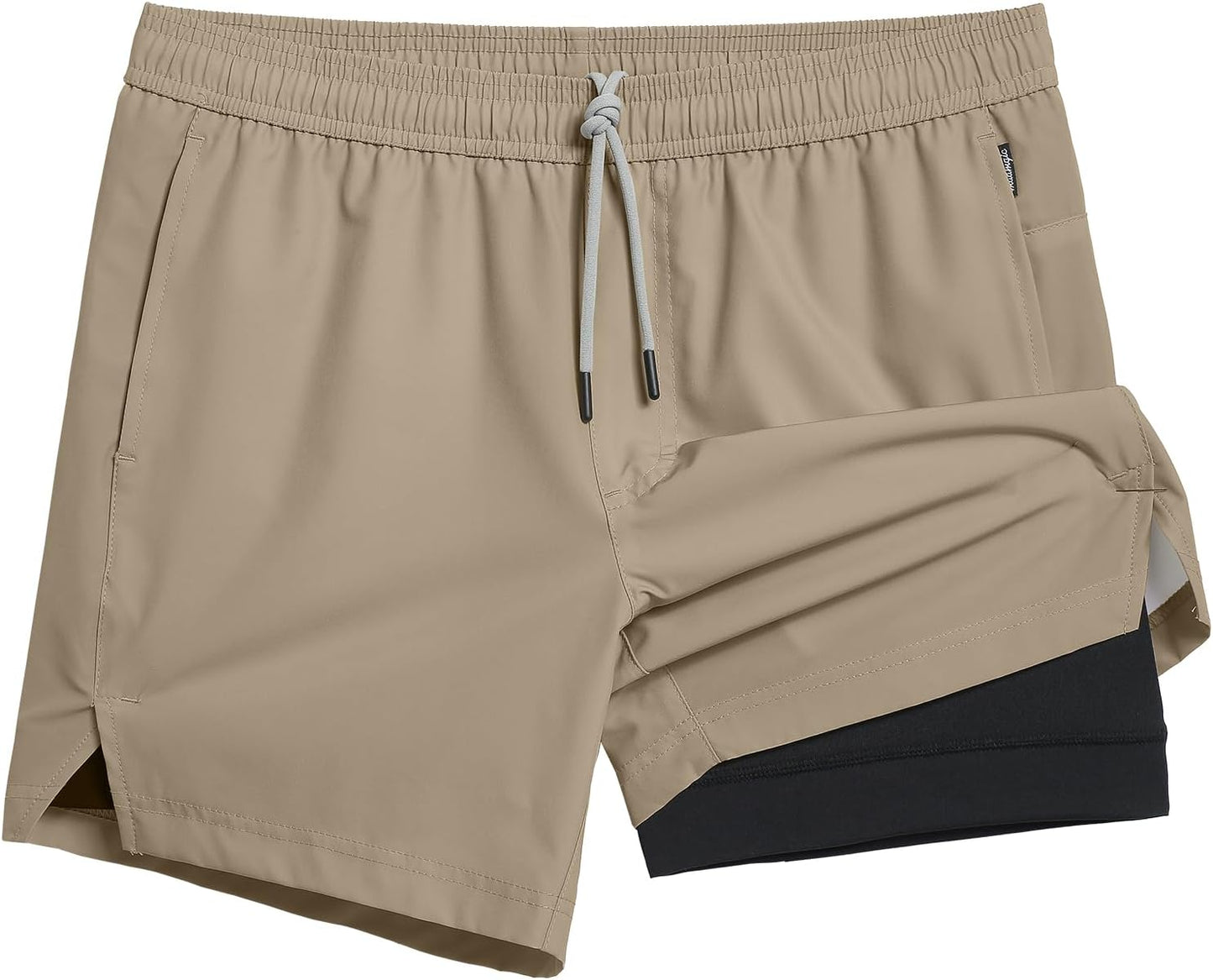 Mens 5" Gym Running Shorts for Men 2 in 1 Quick Dry Workout Athletic Shorts