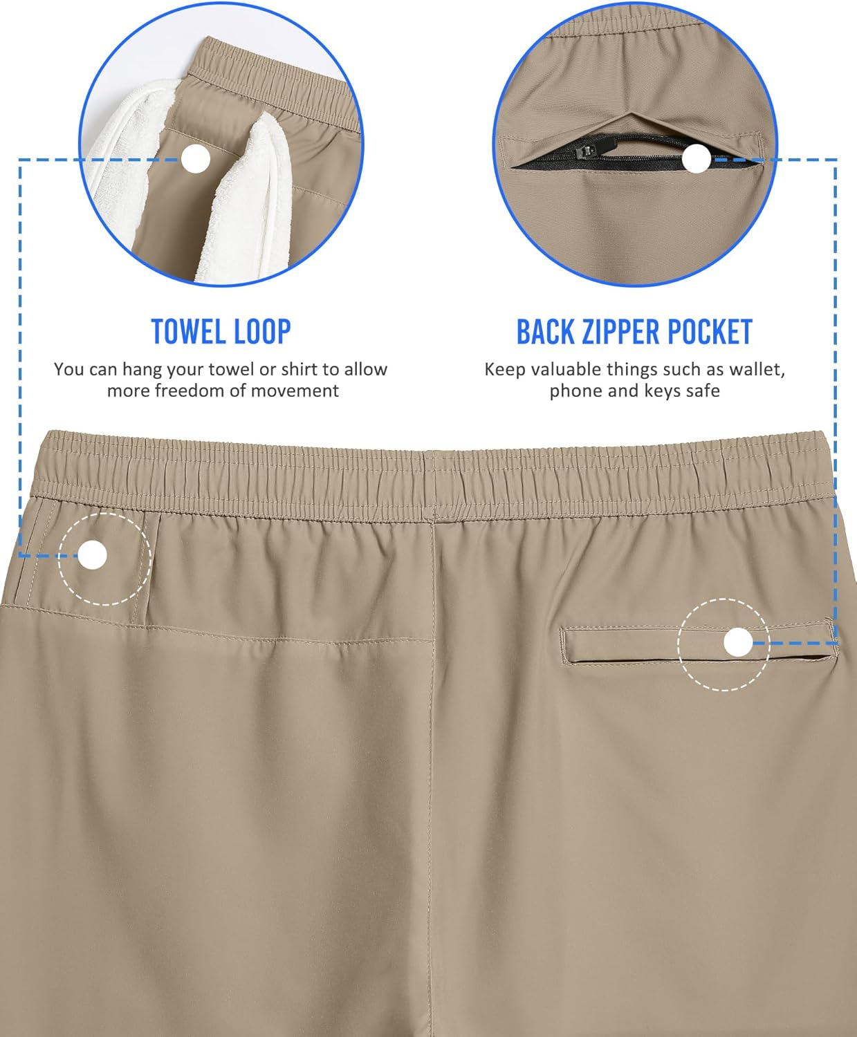 Mens 5" Gym Running Shorts for Men 2 in 1 Quick Dry Workout Athletic Shorts