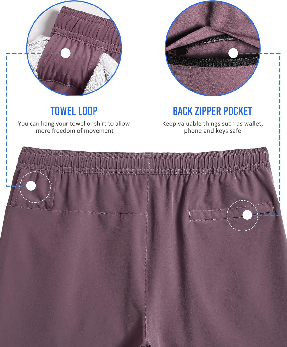 Mens 5" Gym Running Shorts for Men 2 in 1 Quick Dry Workout Athletic Shorts