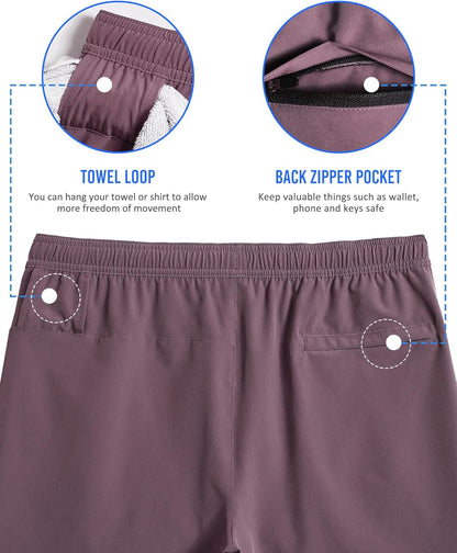Mens 5" Gym Running Shorts for Men 2 in 1 Quick Dry Workout Athletic Shorts