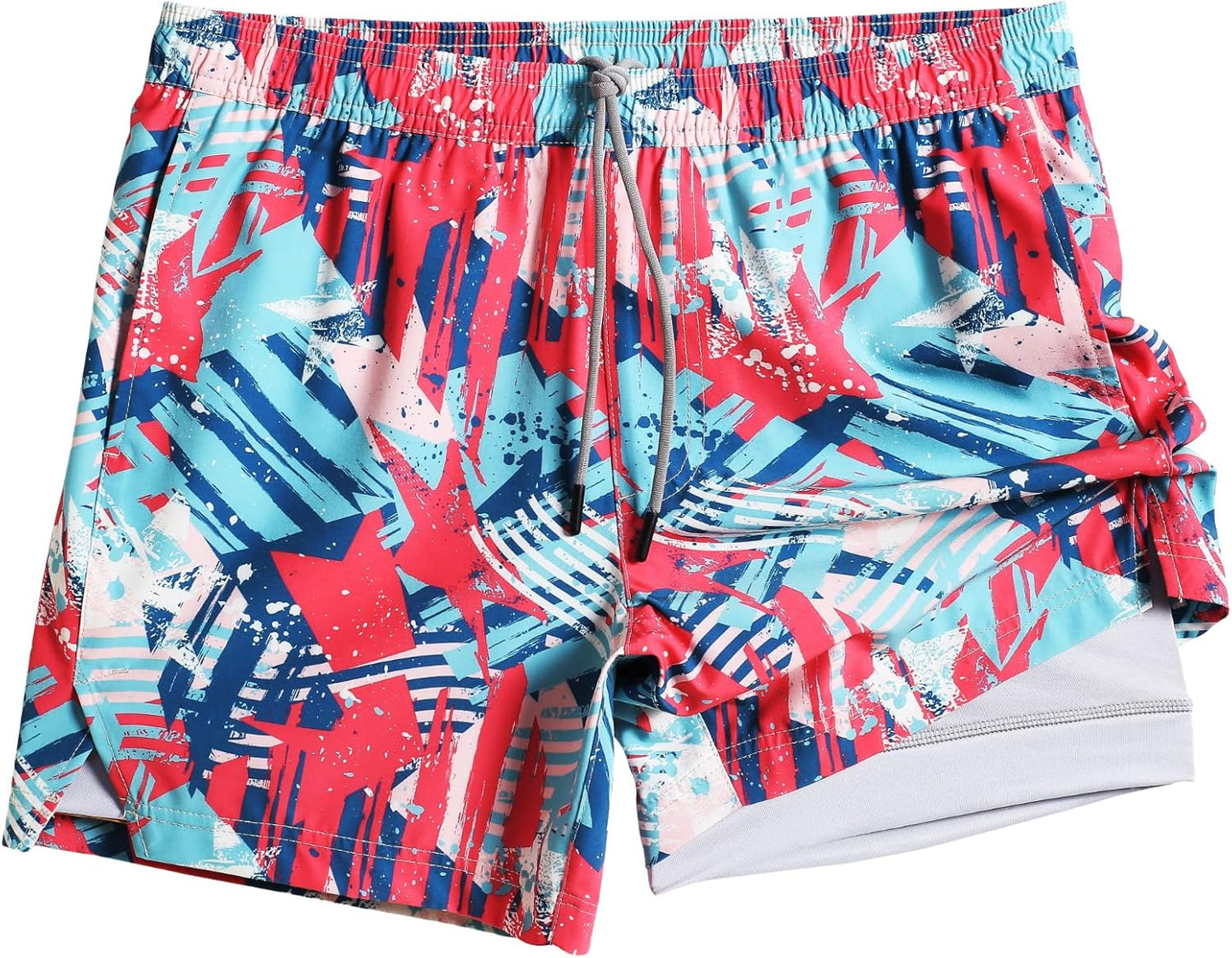 Mens 5" Gym Running Shorts for Men 2 in 1 Quick Dry Workout Athletic Shorts