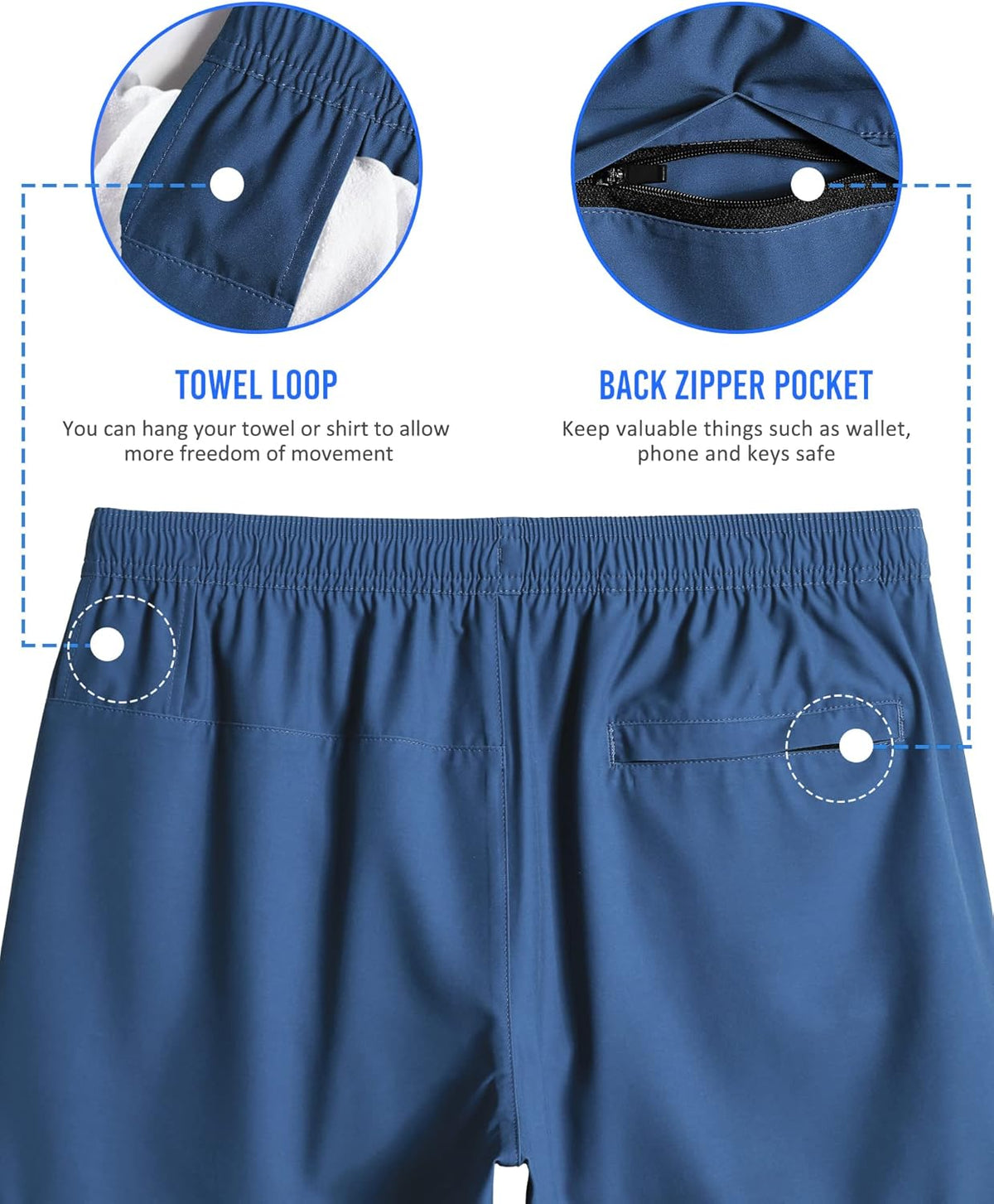 Mens 5" Gym Running Shorts for Men 2 in 1 Quick Dry Workout Athletic Shorts