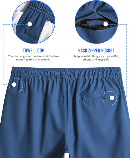 Mens 5" Gym Running Shorts for Men 2 in 1 Quick Dry Workout Athletic Shorts