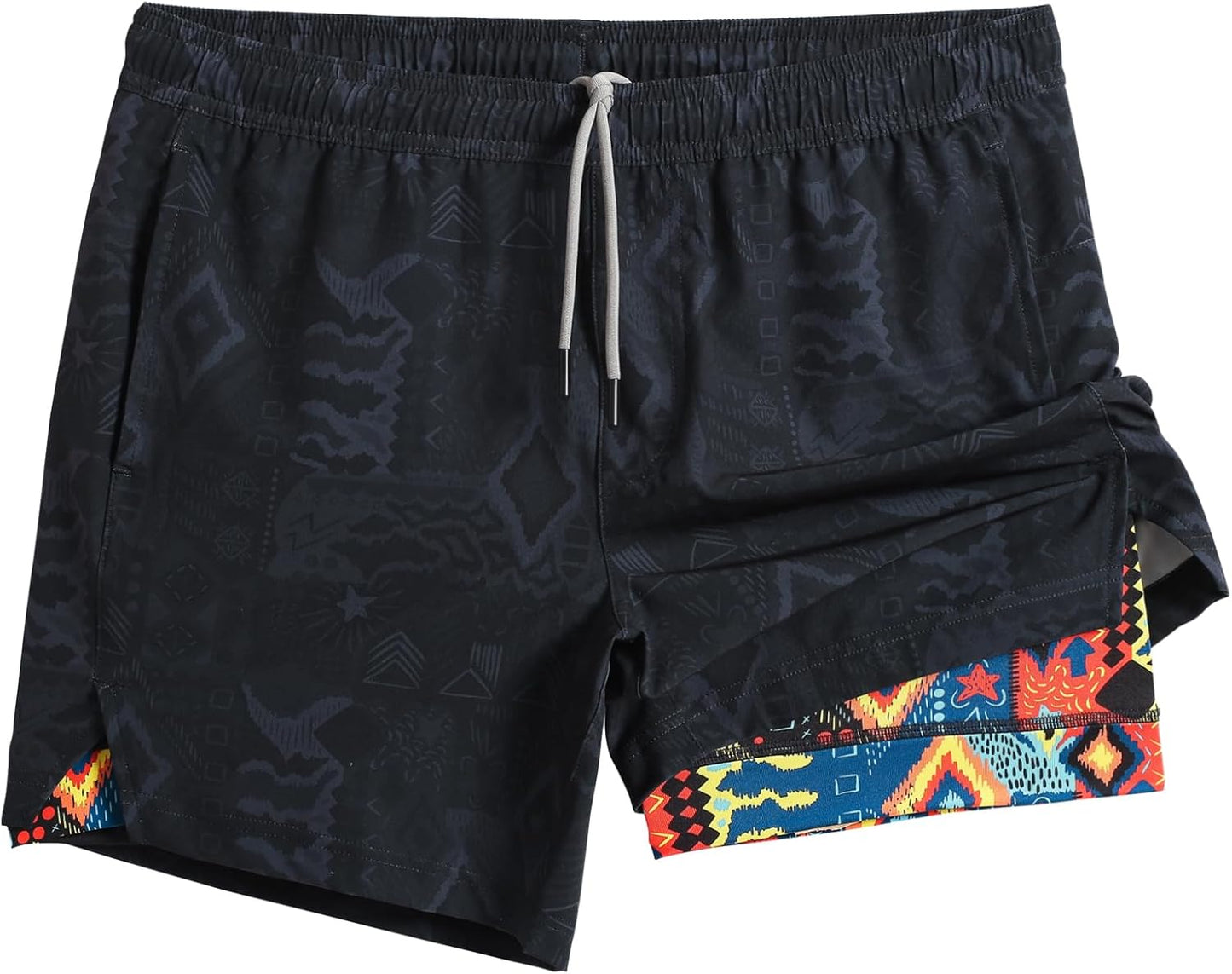 Mens 5" Gym Running Shorts for Men 2 in 1 Quick Dry Workout Athletic Shorts