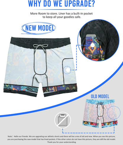 Mens 5" Gym Running Shorts for Men 2 in 1 Quick Dry Workout Athletic Shorts