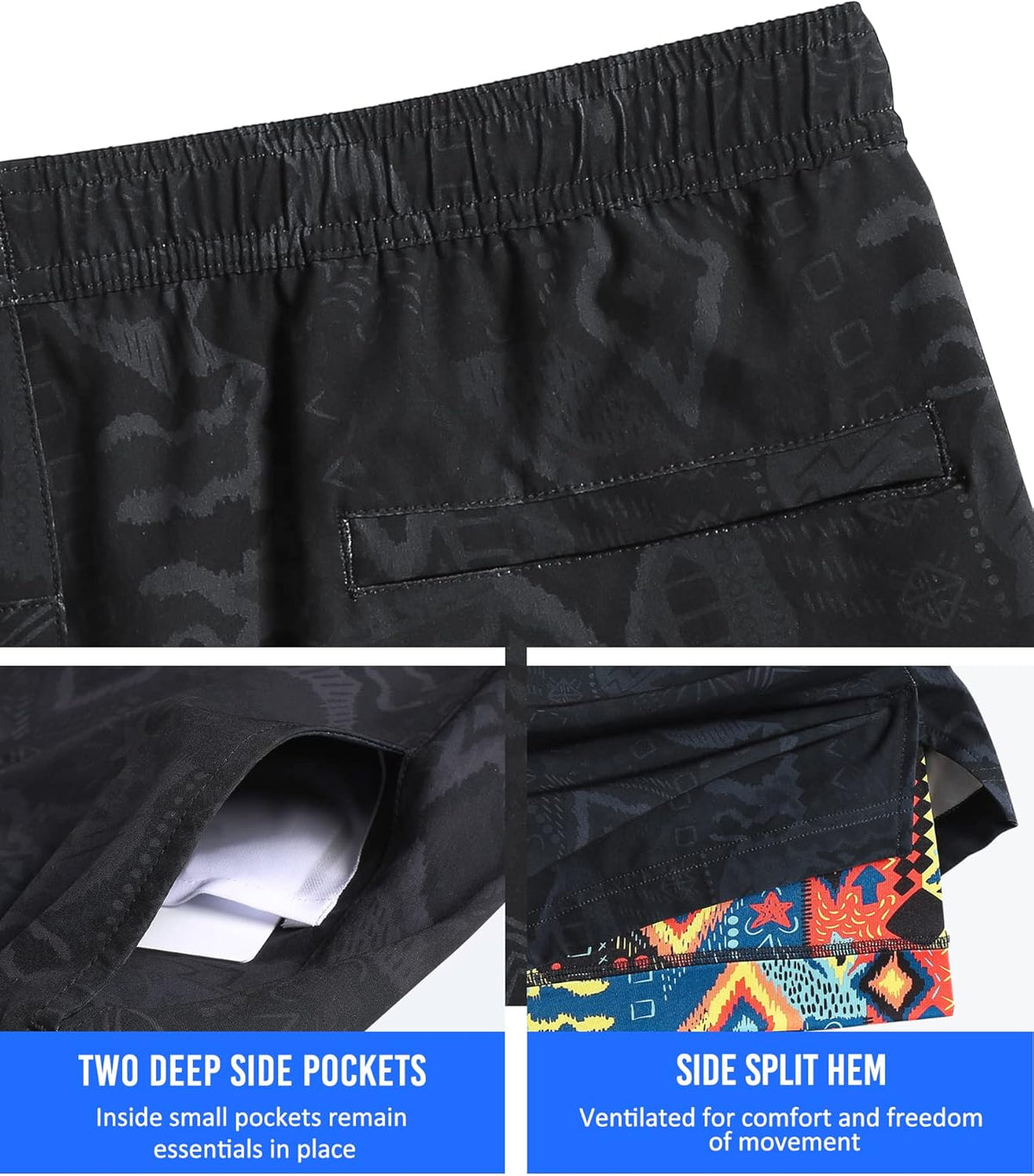 Mens 5" Gym Running Shorts for Men 2 in 1 Quick Dry Workout Athletic Shorts