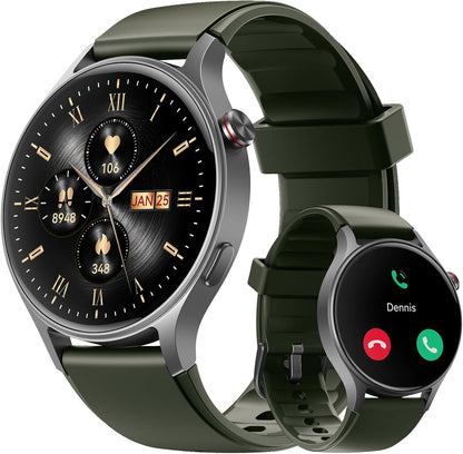 Smart Watch for Women, Answer/Make Call, 1.32'' AMOLED Ultra-Clear Screen Fitness Tracker with Heart Rate/Sleep/SpO2 Monitor, Smartwatch for iPhone/Samsung/Android, 110+ Sport Modes, 3ATM Waterproof
