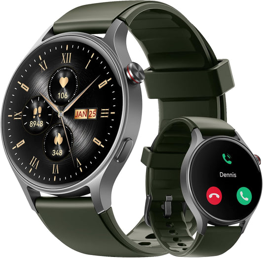 Smart Watch for Women, Answer/Make Call, 1.32'' AMOLED Ultra-Clear Screen Fitness Tracker with Heart Rate/Sleep/SpO2 Monitor, Smartwatch for iPhone/Samsung/Android, 110+ Sport Modes, 3ATM Waterproof