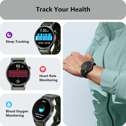 Smart Watch for Women, Answer/Make Call, 1.32'' AMOLED Ultra-Clear Screen Fitness Tracker with Heart Rate/Sleep/SpO2 Monitor, Smartwatch for iPhone/Samsung/Android, 110+ Sport Modes, 3ATM Waterproof