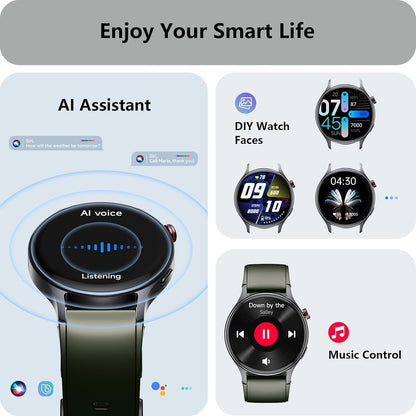 Smart Watch for Women, Answer/Make Call, 1.32'' AMOLED Ultra-Clear Screen Fitness Tracker with Heart Rate/Sleep/SpO2 Monitor, Smartwatch for iPhone/Samsung/Android, 110+ Sport Modes, 3ATM Waterproof