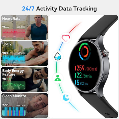 Smart Watch for Women, Answer/Make Call, 1.32'' AMOLED Ultra-Clear Screen Fitness Tracker with Heart Rate/Sleep/SpO2 Monitor, Smartwatch for iPhone/Samsung/Android, 110+ Sport Modes, 3ATM Waterproof